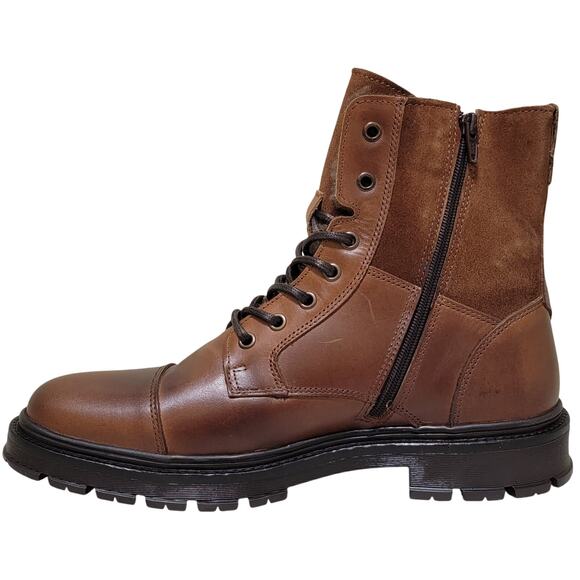 ALDO Men Aaren-L Cap Toe Faux Fur Lined Combat Boot Size US 10.5M Cognac Brown main image 4